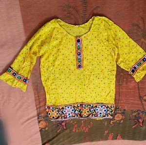 Vibrant Yellow Embroidered Kurta