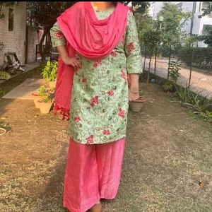 Fully Embroidered Kurta Plazo Set