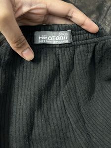 Black Ribbed Warmer Pants