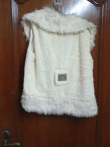 Cream Furry Vest
