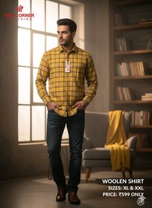 Yellow Woolen Shirt | ₹̶ ̶1̶0̶9̶9̶ ₹ 599 Only