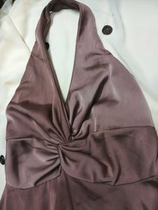 Elegant Knotted Satin Dress