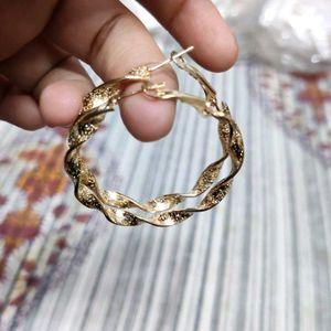 Gold Twisted Drop Earrings