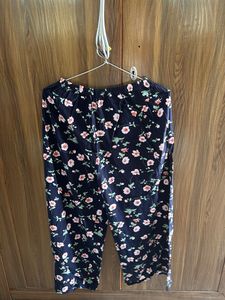 Floral Print Palazzo Pants with Tie