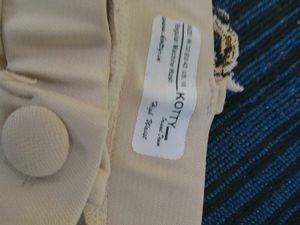 Beige Wide Leg Trousers