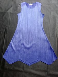 Plisse Mini Dress - Blue