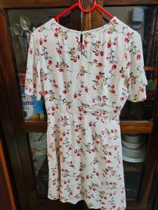 Women Fit And Flare White Above Knee Dress