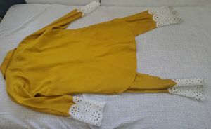 Yello/mustard co-ord Set with White Lace Detail
