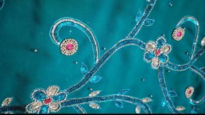 Stunning Teal Saree with Embellishments
