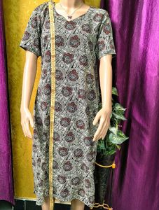 Grey Floral Print Kurta
