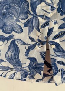 Blue Floral Print Blouse