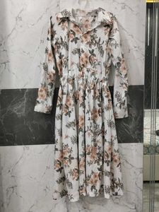 Floral Print Long Sleeve Midi Dress