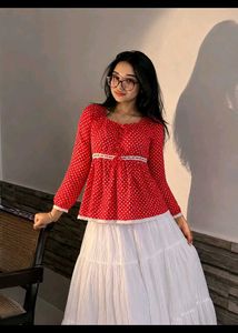 🍓✨Chic Red Polka Dot top frock✨