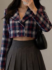 Plaid Cropped Blazer