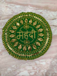 Embellished Mehndi and Halti Plate Cloth Cover