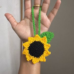 Sunflower Bag Charm | Handmade Crochet