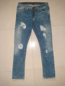 Rare ZARA Blue Distressed Denim | Men