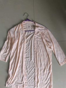 Peach Open-Front Cardigan