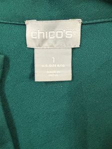 Emerald Green Blouse with Embroidered Sleeves