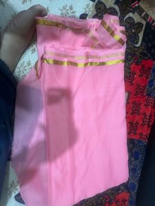 Elegant Pink &amp; Gold Saree