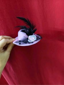 Feathered Mini Top Hat And Head Band