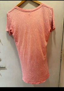 Coral  Ombre V-Neck Tee