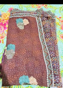 Embroidered Silk Saree