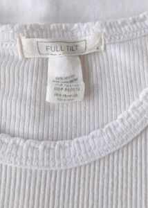 White Ribbed Ruffle Tee