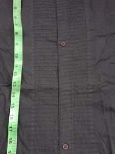 Stylish Black Shirt with front frill pattern