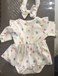 Baby Girl Floral Romper with Headband