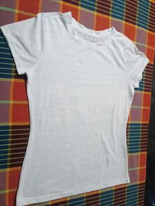 Half White With Mild BlueT-Shirt