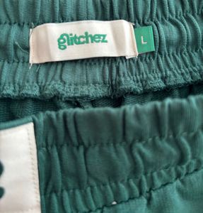 GLITCHEZ Women High Waisted Green Trouser