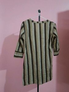 Striped V-Neck Tunic Top