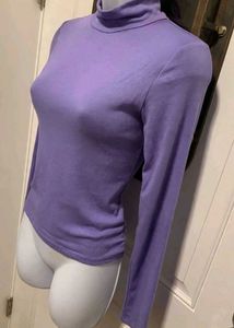 Lavender Turtleneck Long Sleeve Top
