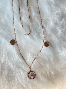 Stainless Steel  Double Chain And Pendant