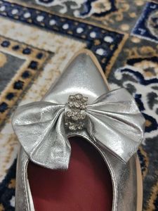 DANG Silver Bow Sandals