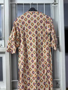 Beige Printed Kurta