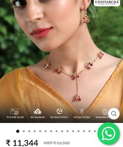 Unniyarcha Butterfly Necklace 925 silver
