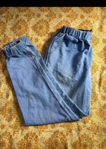 buy 1 get I free/Blue Denim jeans with side slit