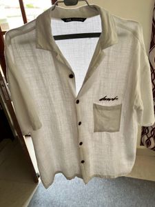 Original Zara White Half Sleeve Shirt