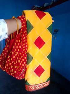 Beautiful synthetic saree with readymade blouse