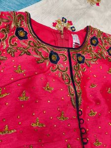 Girls' Embroidered Lehenga Choli Set