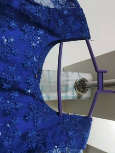 Royal Blue Lace &amp; Satin Gown