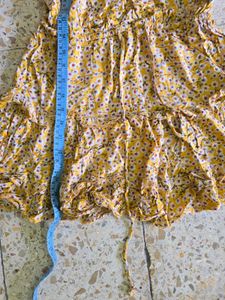 Yellow Floral Ruffle Dress