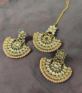 Kundan Earrings with tikka 🌟