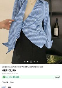 Savana Striped Asymmetric Waist Blouse