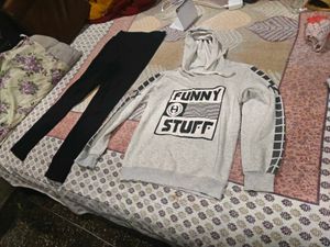 Grey 'Funny Stuff' Hoodie And Pants