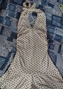 Chic Polka Dot Halter Mini Dress.