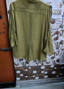 Olive Green Layered Tunic Top