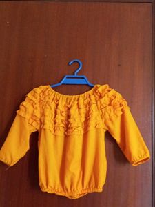 Cute Yellow Ruffle Top